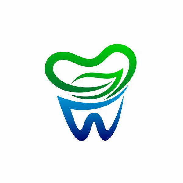 Logo Dentale Fresco Logo Dentale Natura — Vettoriale Stock