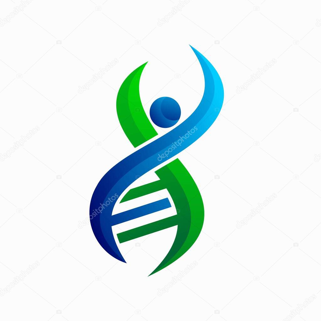 DNA abstract logo design, human vector logo