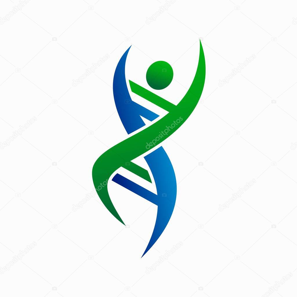 DNA abstract logo design, human vector logo
