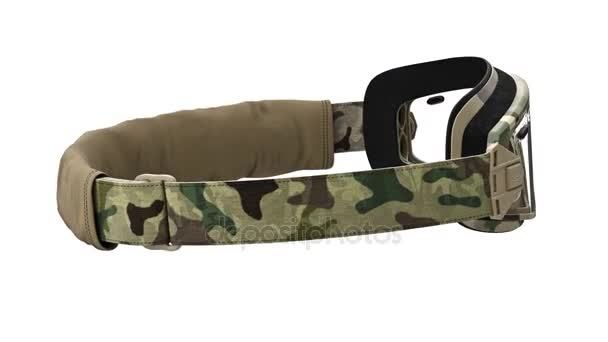 Militära skyddsglasögon, kamouflage — Stockvideo