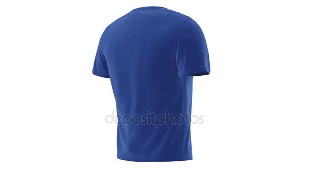 T-shirt blue mens with short sleeves — Stock Video