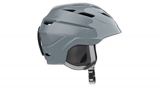 Helmet ski gray metallic — Stock Video