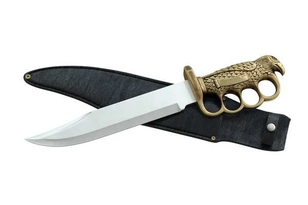 Knife with sheath, top view — Stock Photo, Image