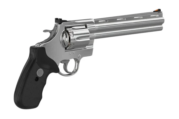 Zbraň revolver chrom — Stock fotografie