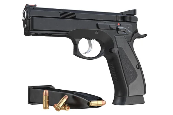 Fegyver fegyver fekete modern pisztoly — Stock Fotó