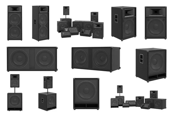 Alto-falantes conjunto de sistema de áudio alto — Fotografia de Stock