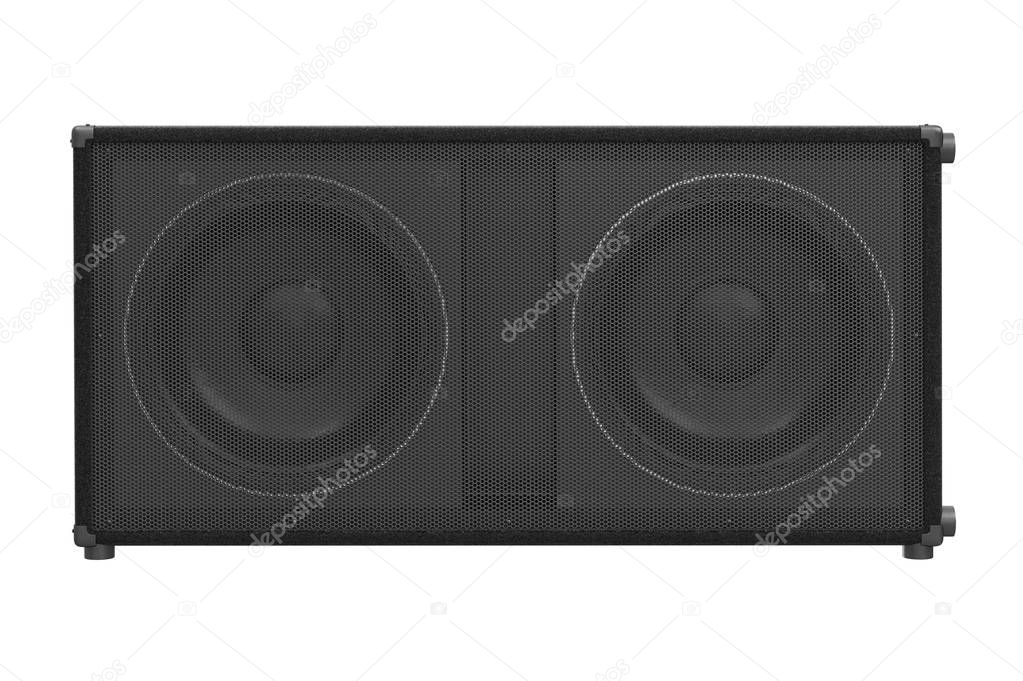 Speaker audio loud black, front view