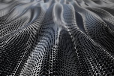 Koyu metalik zincir zırh soyut dalga arka plan