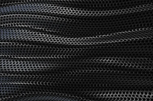 Dark metallic chain armor abstract wave background