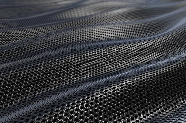 Armadura de cadena metálica oscura fondo de onda abstracto —  Fotos de Stock
