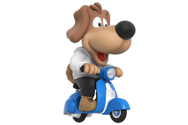 Cartoon dog cute puppy character — Stock Photo, Image