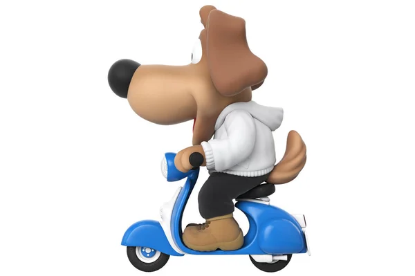 Cartoon happy dog character, side view — Stock Photo, Image