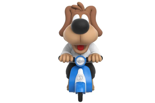 Cartoon cute dog scooter, front view — Stock Photo, Image