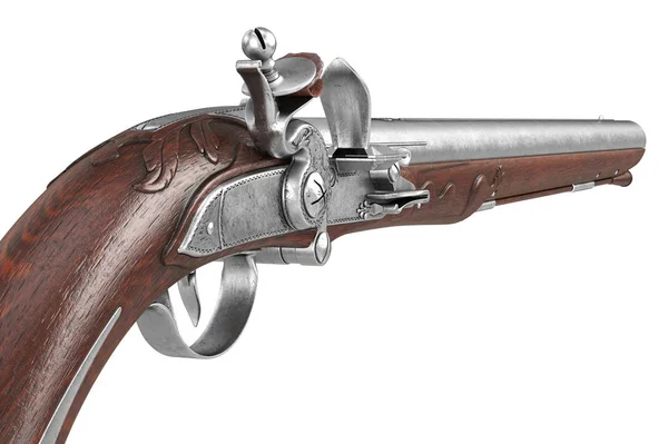 권총 총 오래 된 무기, 뷰 닫기 — 스톡 사진