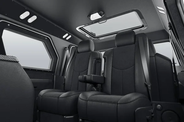 Automobile interior big leather seats — Stock Photo, Image