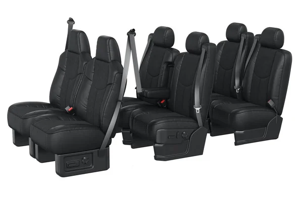 Car seat black leather — Stock Photo, Image