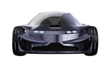 Araba kavramı koyu modern hızlı, önden görünüm