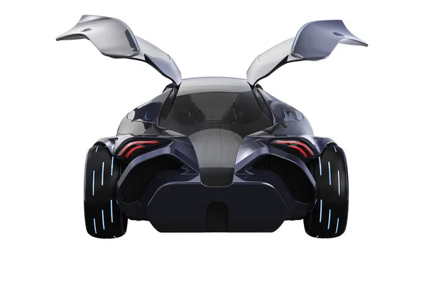 Car concept dark modern, back view — Stock Photo, Image