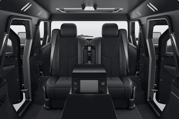 Carro interior assentos pretos — Fotografia de Stock