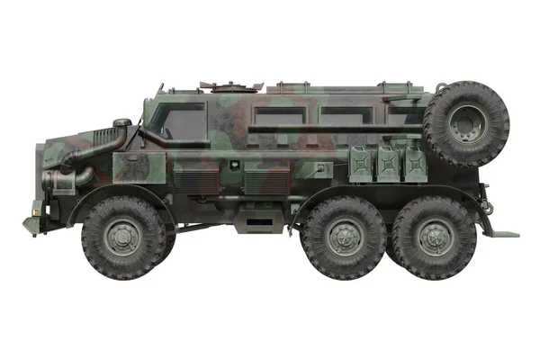 Carro militar do exército do caminhão, vista lateral — Fotografia de Stock