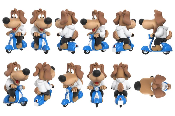 Cartoon dog cute character set — Stock Photo, Image