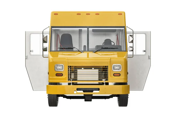 Food truck eatery open doors, front view — Stock Photo, Image