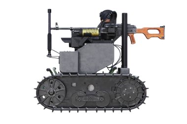 Military robot tracks, side view clipart