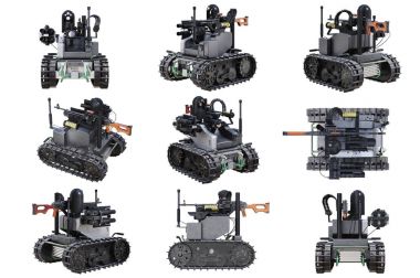 Military robot tank set clipart