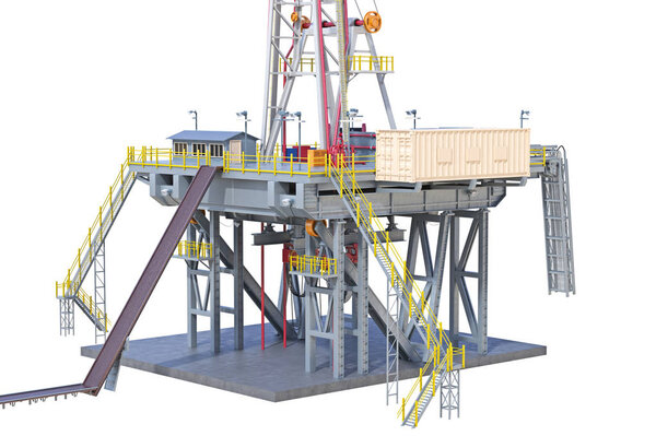 Land rig platform, close view