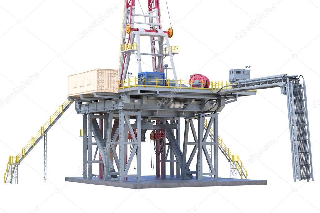 Land rig drilling, close view