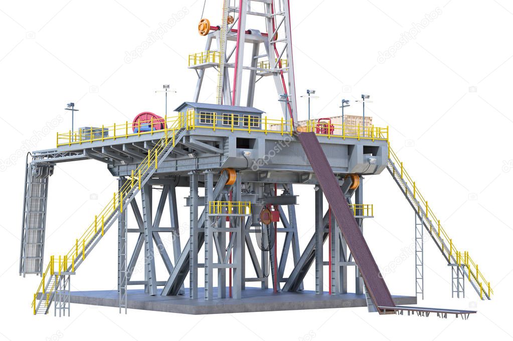 Land rig industry, close view