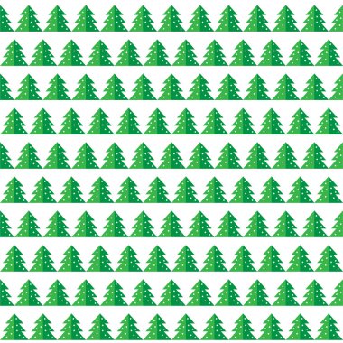 Noel ağacı düz geometrik sıra çam ağaçları beyaz arka planda izole edilmiş kış tatili mevsimsiz desensiz