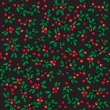 Yapraklar ve böğürtlenler elle çizilmiş dekoratif tek renkli çelenkler Noel 'de Şükran Günü' nde yeni yıl kutlaması için koyu arkaplanda izole edilmiş yeni yıl vektörsüz desen.