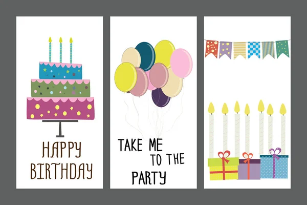 happy birthday, holiday, greeting and invitation card.