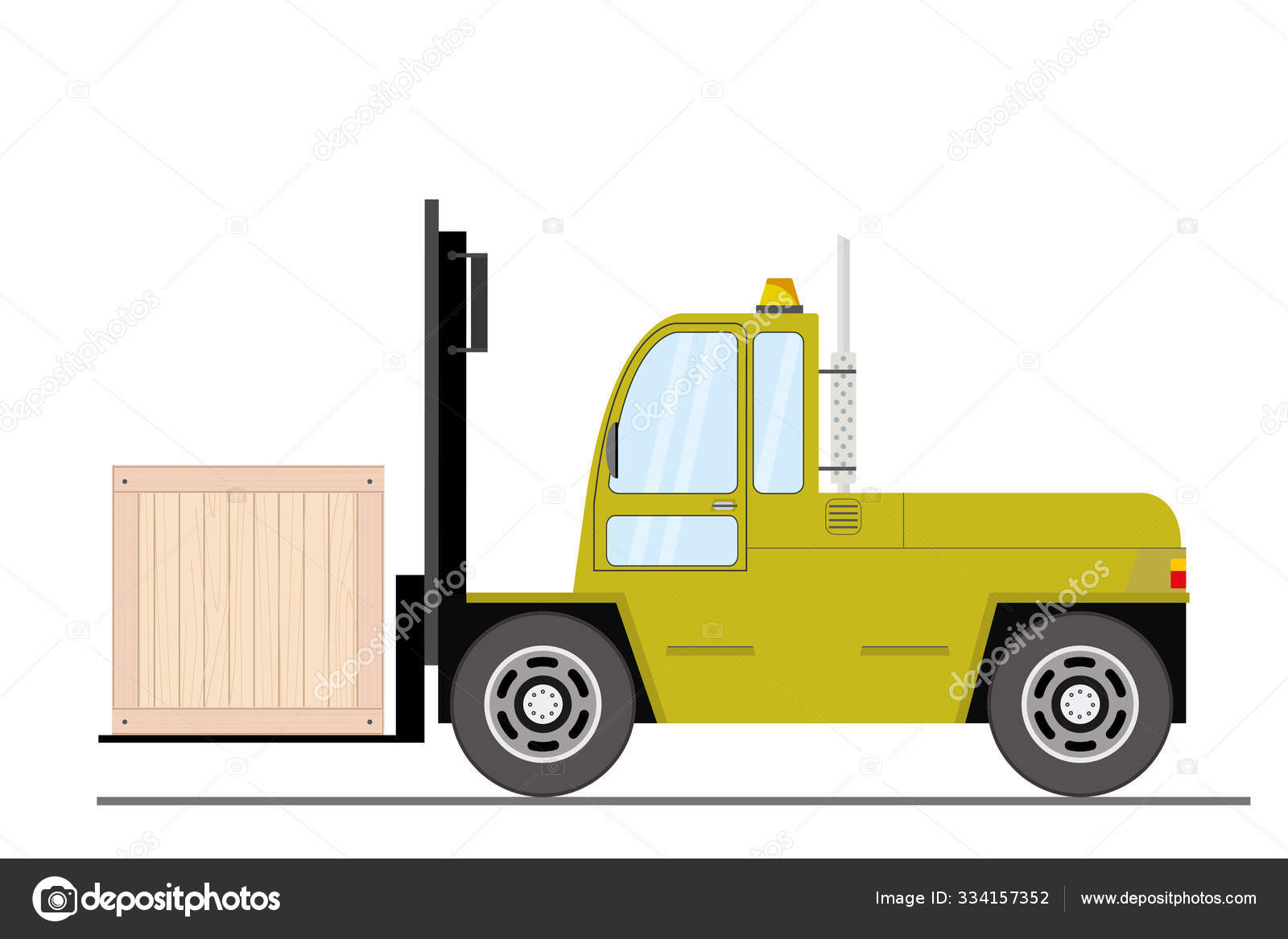 Forklift Truck With Box Side View Isolated On White Background Stock Vector C Naum100 334157352