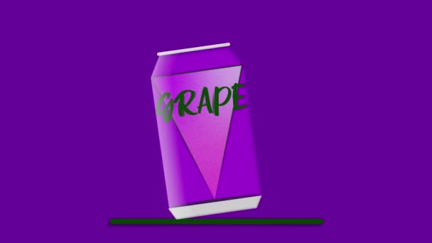 Grape Soda Soda Can — Stockvideo