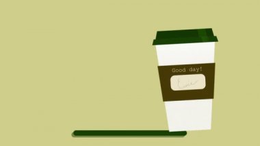 Kapuçino. Paket kahve. Kağıt bardak kahve..