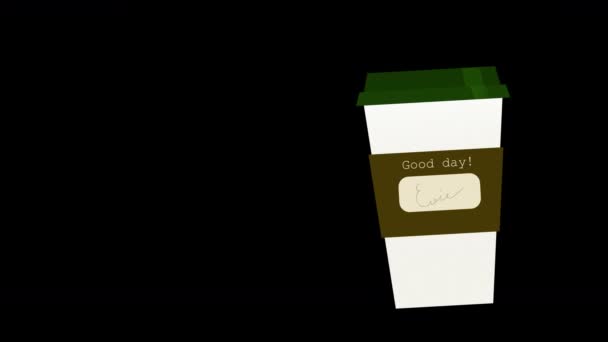 カプチーノ コーヒーを飲みに行く コーヒーの紙コップ — ストック動画