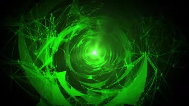 Green Plexus Loopable Geometric Polygon Motion Graphics Background Design Concept — Stock Video