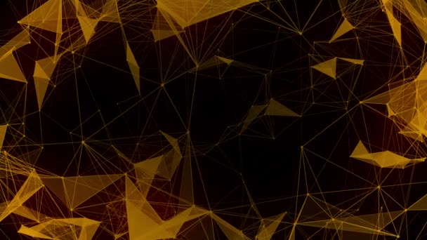 Oranžový Plexus Loopable Geometric Polygon Motion Graphics Background Koncept Designu — Stock video