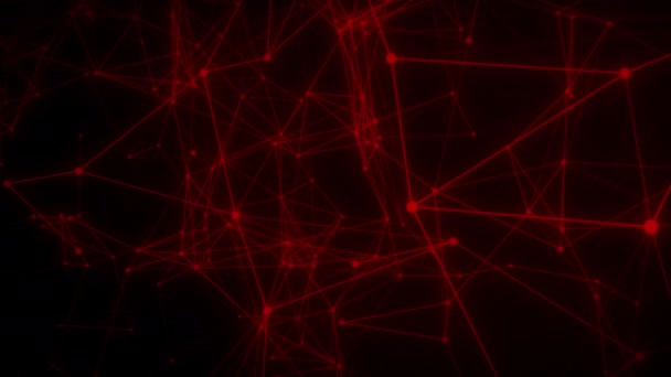 Plexo Rojo Fondo Geométrico Gráficos Movimiento Polígono Concepto Diseño Antecedentes — Vídeos de Stock