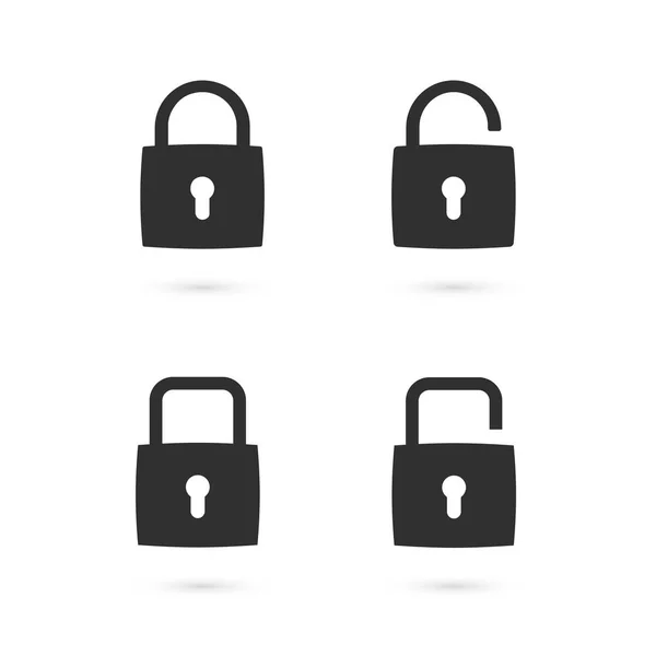 Set of flat padlock icons. Vector — Stock Vector