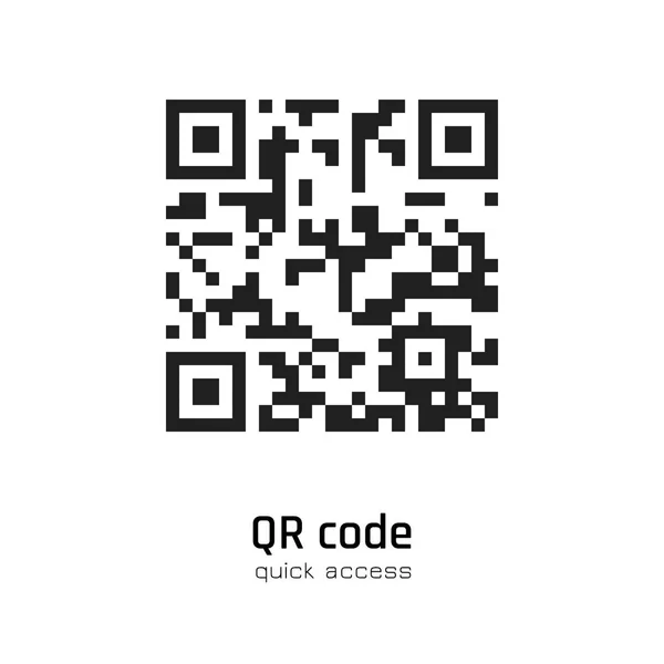 QR-Code für Smartphone-Scans. Vektor-Illustration isoliert auf weißem Hintergrund. — Stockvektor