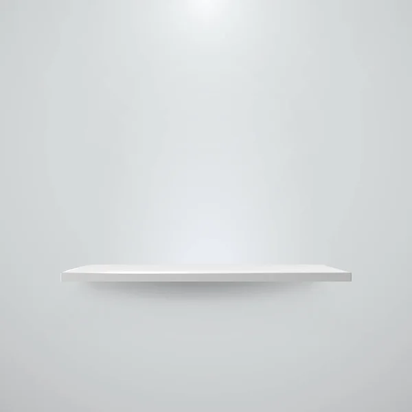 Etagère avec lumière et ombre sur mur blanc vide. Illustration vectorielle — Image vectorielle