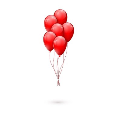 Kırmızı parlak balonlar. vektör çizim