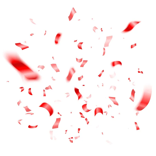 Beyaz arka plan üzerinde izole kırmızı konfeti. Vektör çizim — Stok Vektör