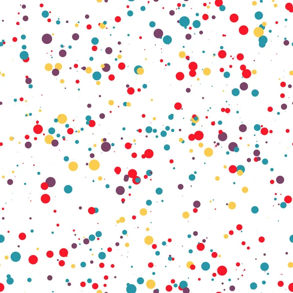 Puntos de color de patrón sin costuras. Confetti. Ilustración vectorial — Vector de stock