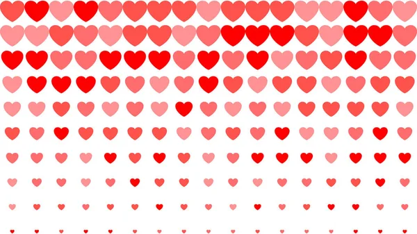 Heart halftone background. Red hearts on white background. Vector illustration. Valentine`s day card cover — Stock Vector