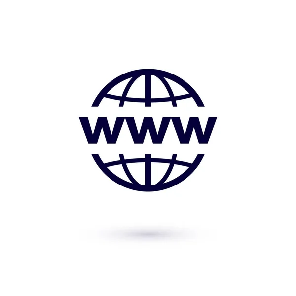 Ícone plano WWW. Ilustração do conceito do vetor para o projeto. Ícone World Wide Web —  Vetores de Stock