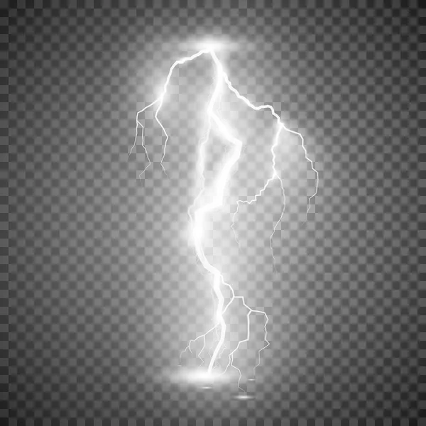 Storm lightning bolt. Vector illustration isolated on transparent background — Stock Vector
